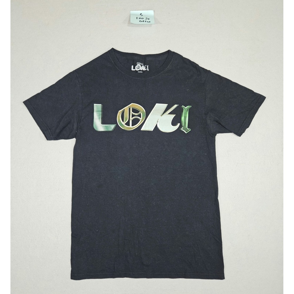 Marvel Studios Loki T-Shirt Men's Small Black Graphic Logo Tee MCU God of Misc